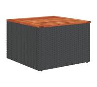 CIOURSTO Table de Jardin Carrée 55x55 cm en Polyrotin, Structure en Acier Stable, Idéale pour L'extérieur et la terrasse (Bois)