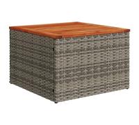 CIOURSTO Table de Jardin Carrée 55x55 cm en Polyrotin, Structure en Acier Stable, Idéale pour L'extérieur et la terrasse (Bois)