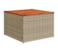 CIOURSTO Table de Jardin Carrée 55x55 cm en Polyrotin, Structure en Acier Stable, Idéale pour L'extérieur et la terrasse (Bois)