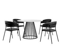 CIRCLE - Ensemble Table ronde et 4 chaises Noir