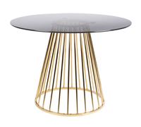 CIRCLE - Table repas verre fumé D104 Or