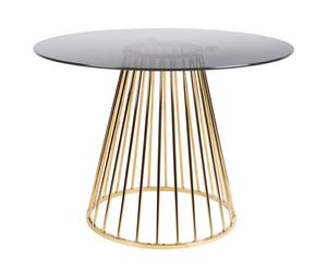 CIRCLE - Table repas verre fumé D104 Or