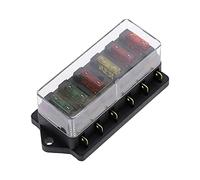 Circuit de fusible Standard Boîte à fusibles lame 6 voies Couvercle en plastique DC 12V / 24V Porte-fusible automatique avec pièces 3A-30A.Fusibles for CA