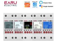 Circuit intelligent WiFi Tuya 2P AC 230V, fuite de terre, protection contre les surtensions, dispositif de relais, disjoncteur, compteur d'énergie kWh EAMPDW-TY-63-S