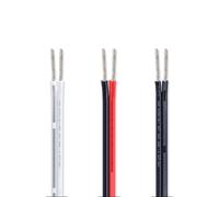 Circuits Solide Câble conducteur étamé de 5 mètres, 2 broches, 2468, 24awg, 22awg, 20awg, 300V, noir, blanc, rouge, équipement, fil électrique Connecteur Métier à tisser (Color : White And Black, Si