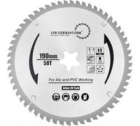 Circulaire Allemagne HM - jjw Hanna 190 x 2,6 x 20 Torx Z = 58 TF pour FESTO FESTOOL Precisio CS 50, 1 pièce, 4250980691361