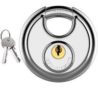 Circulaire Volets Serrure 70 mm ronde Cadenas résistant aux intempéries avec 2 clés Serrure à disque Serrure de sécurité pour l'unité de stockage à l'extérieur Portail Remise Clôture