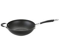 Circulon Generic Wok avec couvercle en verre anodisé dur Noir 34 cm, Aluminium, 26 cm