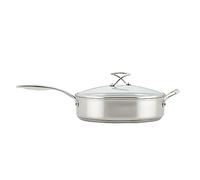 Circulon Steelshield Sauteuse en acier inoxydable avec couvercle 30 cm/4,7 L - Sauteuse à induction avec couvercle hybride anti-adhésif et en verre trempé, passe aux ustensiles en métal, passe au four