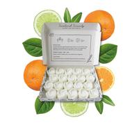 Cire à fondre citron vert, basilic + mandarine | Parfum fort | Lot de 20 | Coffret cadeau de luxe | Plus de 96 heures de combustion par boîte | Convient aux animaux de compagnie | Respectueux de