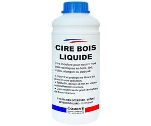 Cire Bois Liquide - Codeve Bois - 1L - Intérieur - Pour L'entretien De Votre Bois Exotique En Teck, Ipé, Iroko, Sipo Ou Padouk.