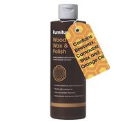 Cire Bois & Polish Furniture Clinic - À l’Huile Essentielle d’Orange - Produit Naturel pour Bois Fini et Non Fini - Cire d’Abeille pour Protéger et Sublimer - 250 ml