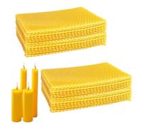 Cire d Abeille 100% Pure Naturelle Lot de 40 Feuilles 13x9cm Jaune Miel Feuilles pour Fabrication Bougies, Apiculture, Bricolage créatif et Entretien Meubles
