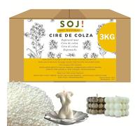 Cire de Colza sans OGM pour la fabrication de bougies moulées, cire à bougie (3KG)