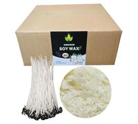 Cire de soja pour bougies, 450g et 3kg + 100 mèches, produit naturel, idéal pour le "fait maison"