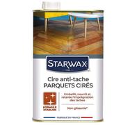 STARWAX - Cire Starlon Antitache pour Parquets Cirés Neufs et Anciens - Incolore - Embellit et Protège les Parquets Cirés des Taches - Non-glissant - Fabriqué en France - 1L - 30m²