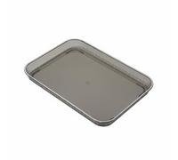Cirraorive Plateau de Rangement Salle de Bain Plateau Organisateur Plateau de Lavabo Plateau de Coiffeuse Décor Lapin Style Élégant en Plastique Pet Antichute et, Gris Foncé, Petite 24 17 2cm