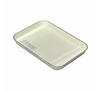 Cirraorive Plateau de Rangement Salle de Bain Plateau Organisateur Plateau de Lavabo Plateau de Coiffeuse Décor Lapin Style Élégant en Plastique Pet Antichute et, Crème, Petite 24 17 2cm