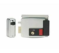 CISA 111731502, serrure électrique à appliquer, entrée 50 mm, verrou à manivelle manuelle, toit de protection, sous-bouche, bouton, loquet à jour, main gauche
