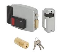 CISA 11520-30 Serrure électrique pour portail 11611 Entrée Droite, 60 mm, 12 V, vernis gris Aluminium, 60