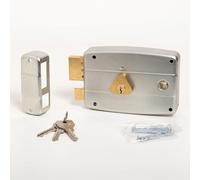 CISA - 15057160279 Serrure de porte en acier zingué avec cylindre et cadre poignée passant Entrée 60 main gauche