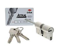 Cisa - Astral - Cylindre à serrure à profil européen, laiton, argent, 0A3S707012