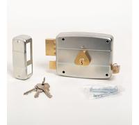 CISA - Serrure de porte en fer à appliquer 15052160279 - Serrure en acier galvanisé avec cylindre et tige en laiton - Serrure de porte extérieure Entrée 60 - Main gauche Appliquer