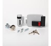 CISA - Serrure électrique à appliquer 111610602N7 - Électroserrure CISA en acier peint avec bouton intérieur - Serrure de portail extérieure électrique entrée 60 réglable - Main gauche