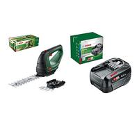 Cisaille à Gazon à Batterie Bosch AdvancedShear 18V-10 (sans Batterie, système 18 Volts, Coupe jusqu'à 85 m² par Charge de Batterie, avec Couteau et à Gazon, en boîte) & Bosch Kit de démarrage