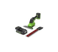 Greenworks Cisaille 2-en-1 POWERALL 24V pour buissons et gazon – Batterie 2Ah