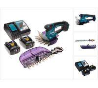 Cisaille à gazon sans fil Makita DUM 604 RFX 18 V avec lame pour gazon et arbustes + 2 batteries 3,0 Ah + chargeur