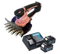 Cisaille à gazon sans fil Makita UM 600 DSM2P 12 V max 160 mm rose + 2 batteries 4,0 Ah + chargeur