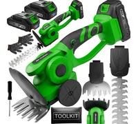Cisaille à haies électrique pour haies herbe arbustes 500W MalTec batterie 21V 129/220mm lames tête rotative incl. set d'accessoires