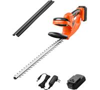 Cisaille à haies électrique VEVOR, 1200 tr/min, batterie 20 V 2 A, avec lame double action 51 cm et design de sécurité, sécateur pour l'entretien des pelouses de la cour