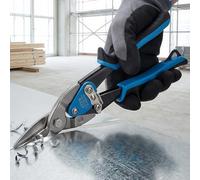 Cisaille à tôle aéronautique de 25,4 cm pour couper la tôle, les lames Cr-V, les cisailles d'aviation droites gauche et droite, avec poignée ergonomique et loquet de sécurité