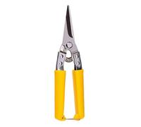 Cisaille à Tôle Droite Poignée PP Jaune, Acier Inoxydable | Ressort Auto-tendant, Boucle de Sécurité, Longue Durée, pour Cuir et Moquettes, Coupe Nette