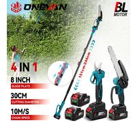 Cisaille électrique télescopique sans fil ONEVAN 4 en 1, outil de taille pour branches hautes, compatible avec batterie Makita 18V. 2 Battery Set