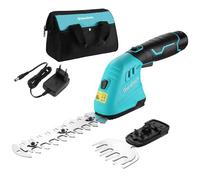 Cisaille Sculpte-Haie Electrique DURATECH, Taille-Herbes sans Fil 12V, Taille Haie Batterie 2000mAh, 2 Lames, Cisaille a Gazon Leger pour Coupe, Elagage, avec Sac Oxford