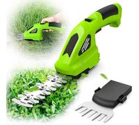 Cisailles à arbustes électriques 7,2 V, 2 en 1 Cisailles à Gazon, Coupe-haie sans Fil, avec Batterie Lithium-ION Rechargeable 2000 mAh, pour arbustes, Jardin, Herbe, pelouse et Taille