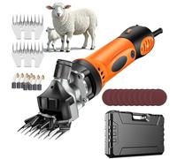 Cisailles à moutons électriques sans fil, clippers de cisaillement professionnels 1400W avec lames de dents droites 2PCS 9, 10 feuilles collantes, réglage à 6 vitesses, outil de cisaillement pour les