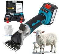 Cisailles à moutons sans fil, machine de cisaillement électrique avec 2 piles 6000mah, 6 vitesses réglables, lames de dents 9/13, outil de coupe-linge de bétail pour moutons, chèvres, alpagas, vies ép