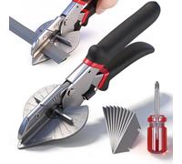 Cisailles à Onglets Multi-Angles 45°-135°avec 10Lames de Rechange&Tournevis | Outil de Coupe avec Poignée Antidérapante et Cadran Clair, pour Couper des Tuyaux en PVC, Liège, Branches, Fils