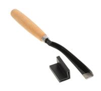 Ciseau à Glace Courbé Professionnel à Manche en Bois pour Sculptures | Acier au Carbone Forgé, Poignée Ergonomique Antidérapante, Usage Hiver, Blocs de Neige et Événements