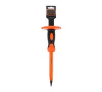 Ciseau à Sculpter la Pierre en Acier Chrome-vanadium, Manche Plastique | Pointe pour Béton et Travaux de Maçonnerie, Finition Antirouille Orange, Lignes Précises, Usage Professionnel