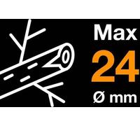 Ciseaux à ciseaux avec levier, lame inoxydable, 22,1 cm, noir/orange, revêtement antiadhésif