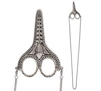 Ciseaux à Coudre, Chaîne Vintage Argent Bauhinia Acier Inoxydable Pointus Petits Ciseaux de Broderie à Coudre avec Couvercle