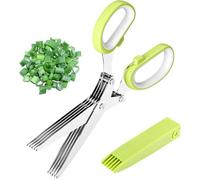 Ciseaux à Herbes, Ciseau de Cuisine à 5 Lames en Acier Inoxydable pour Hacher Herbes Aromatiques, Ciseaux Cuisine