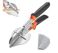 Ciseaux à onglet, ciseaux d'angle avec 10 lames de rechange, ciseaux d'angle, ciseaux d'angle, coupe de câble précis, multi-angles de 45 à 135 degrés, réglables pour couper du bois, du plastique, du