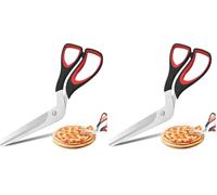 Ciseaux à Pizza, Ensemble Ciseaux à Pizza Multifonctionnels en Acier Inoxydable de Qualité Alimentaire, 27CM - Outils de Coupe pour Pizza, Pâtes, Pâtisseries (Lot de 2)