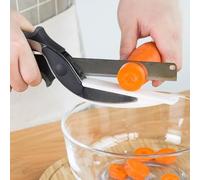 Ciseaux à trancher les légumes - Hachoir pour légumes et fruits - Planche à découper et couteau - Excellent cadeau